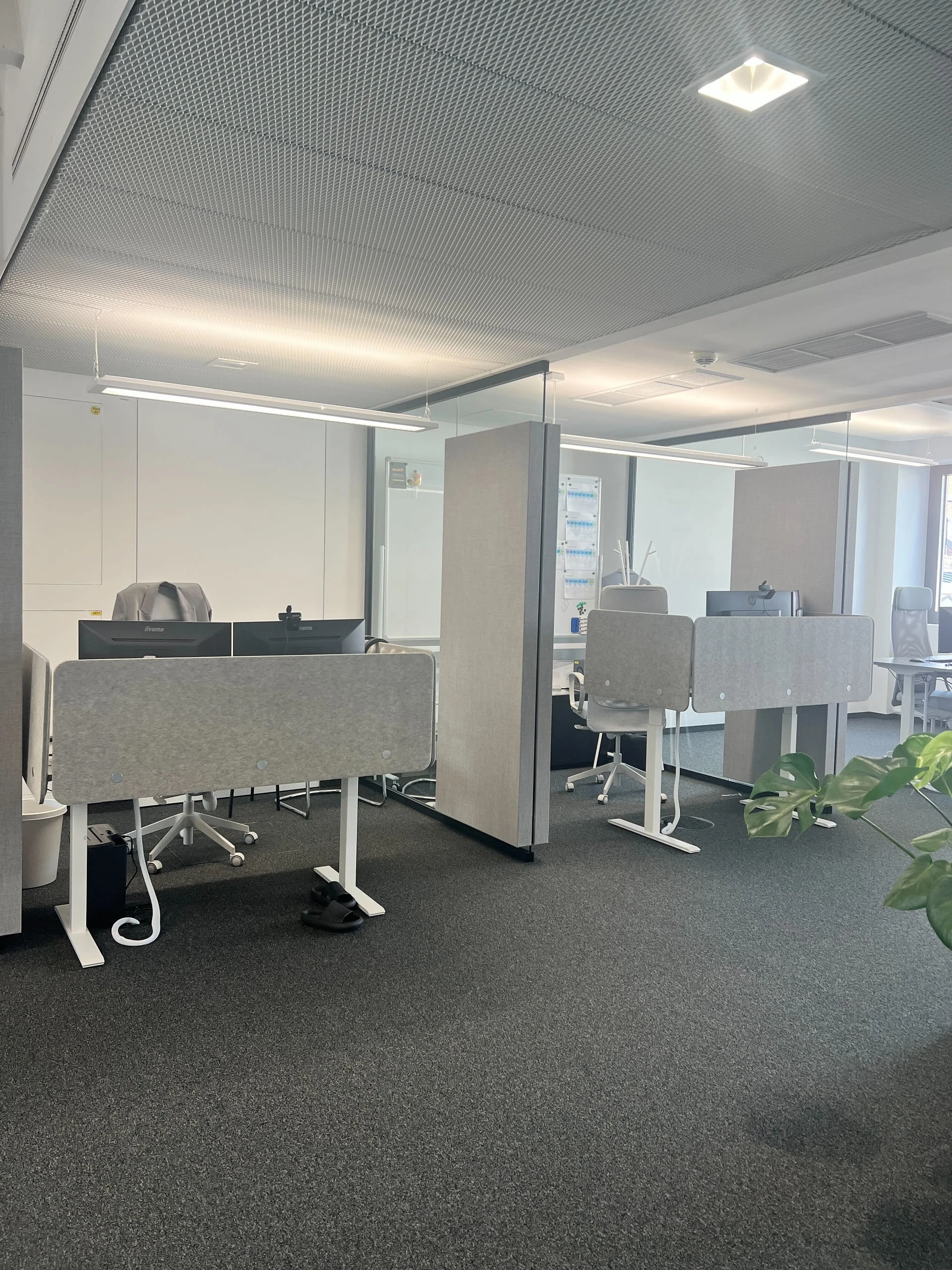 Visualisierung der Bürofläche mit Stellwänden