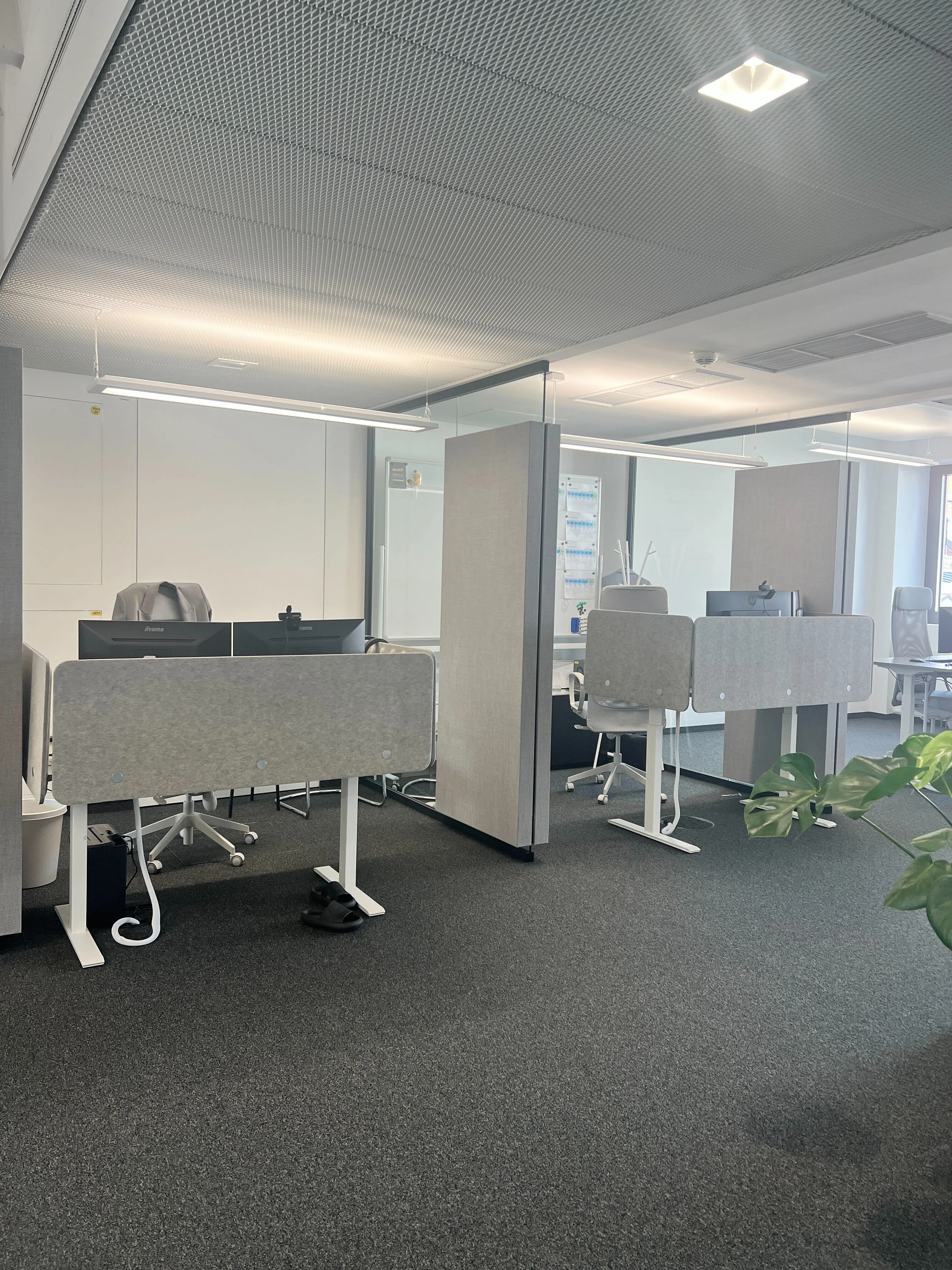 Visualisierung der Bürofläche mit Stellwänden