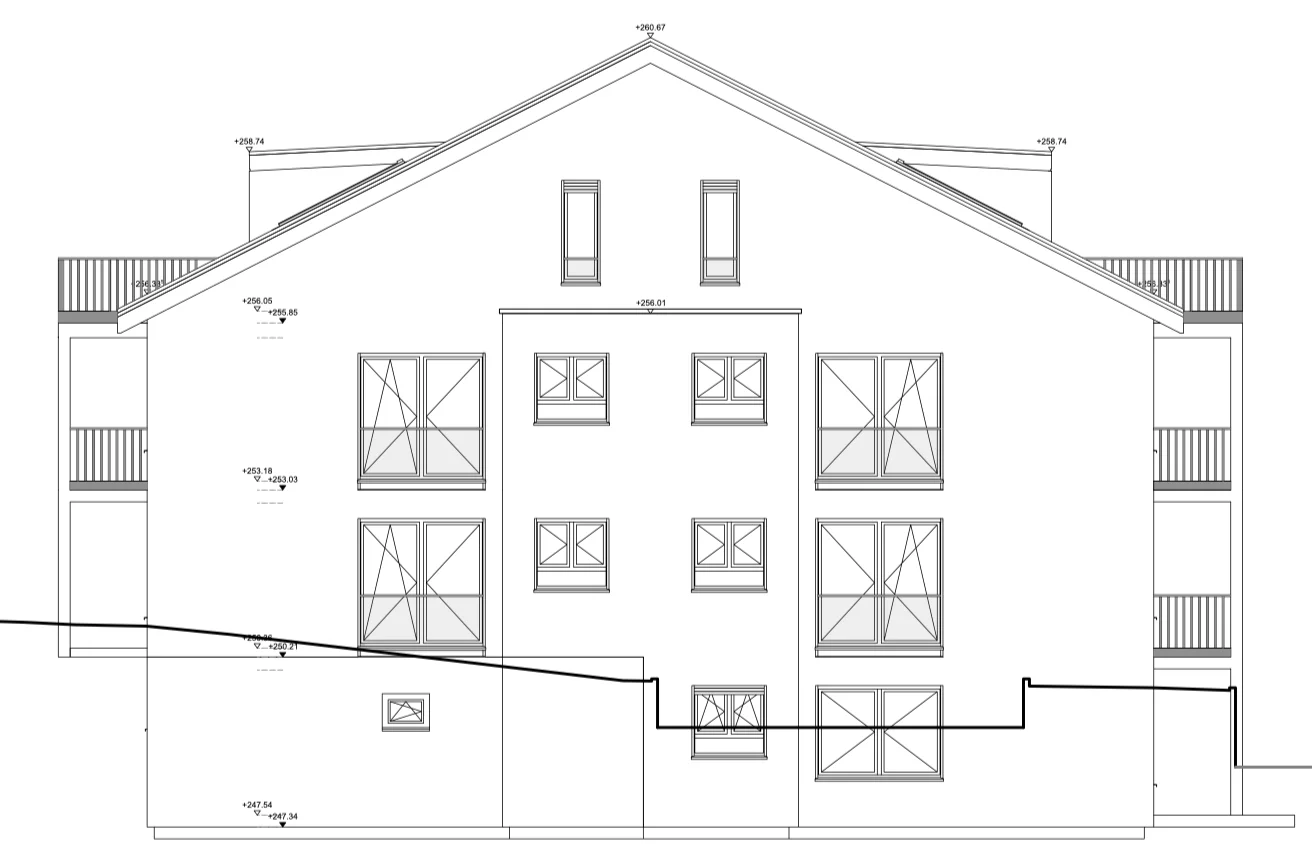 Neubau Siebenfamilien-Wohnhaus, Waldbronn